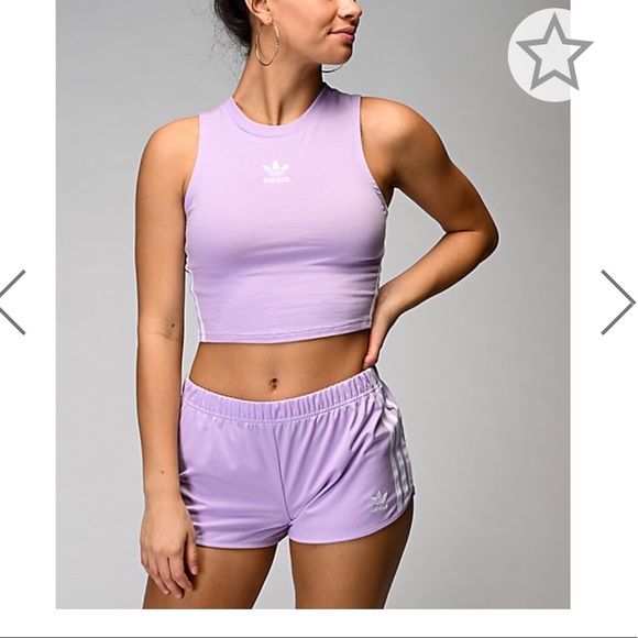 purple adidas tank top